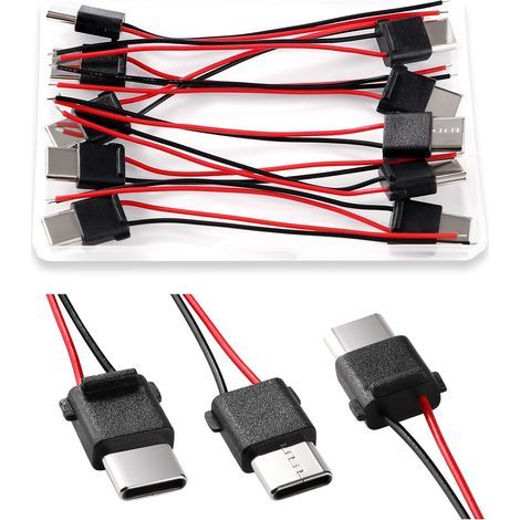 Satz Von 10 Usb-c-steckern, Männlich, 3a, 2-adrig, Usb-c-stecker, Männlich, 2-adrig, Lötbare Usb-type-c-stecker Mit 70 Mm, 24 Awg