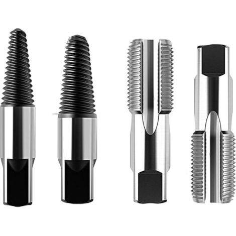 Satz Von 4 Gewindeausdrehern Für Rohre 1/2" Und 3/4", Für Beschädigte Schrauben.