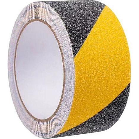 Schwarzes Und Gelbes Rutschfestes Klebeband (1 Rolle, 50 Mm X 5 M), Für Den Außenbereich, Für Treppen Und Stufen, Für Innen- Und Außenanwendungen, Haftet Auf Allen