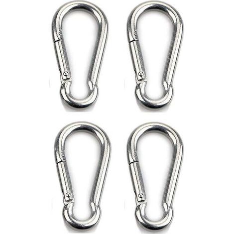 4 Stück Schwerlast-karabinerhaken Für Sport, Hundeleinen, Hängematten Und Schaukeln, Aus 304 Edelstahl, 8 Mm Dicke