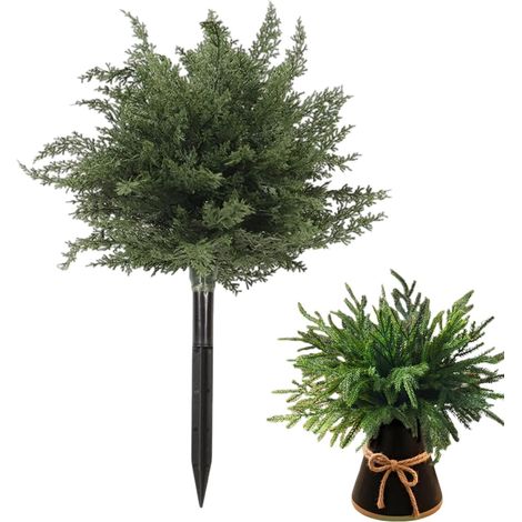 Künstlicher Tannenzweig Mit Erdspieß Für Weihnachtsbaum – Realistische Dekoration, Ideal Für Weihnachten, Garten, Veranda, Rasen, Einfahrt, Terrasse, Balkon Und Silvesterfeier