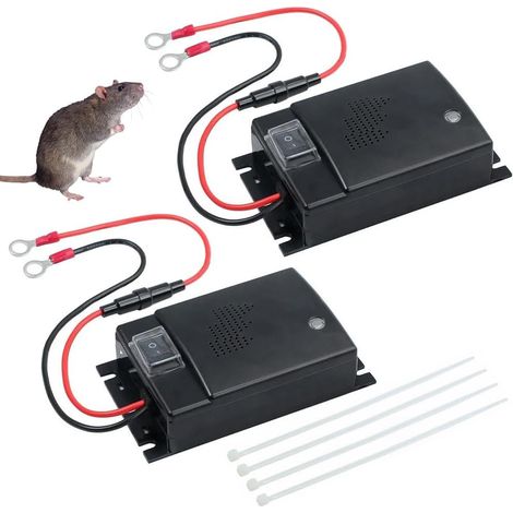 2x Ultraschall-abwehrgerät Automatischer Ultraschall-tier-/mäuse-/rattenvertreiber, Automatische Schädlingsbekämpfung 12v Fahrzeugabwehr Gegen Nagetiere Fahrzeugschutz