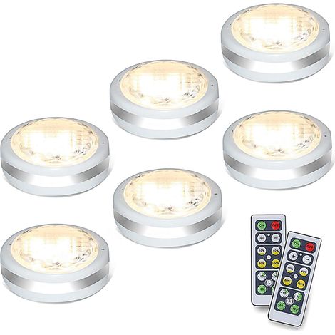 Set Aus 6 Kabellosen Led-lampen Mit Fernbedienung