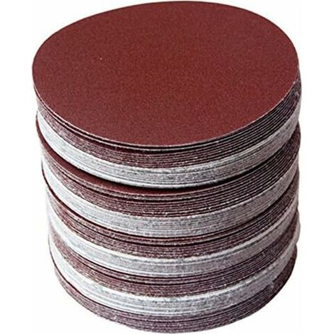 120er-set 6 Zoll 150 Mm Runde Schleifpapierscheiben, Körnung 80/100/120/180/240/320, Schleifscheiben Mit Klettverschluss Für Schwingschleifer