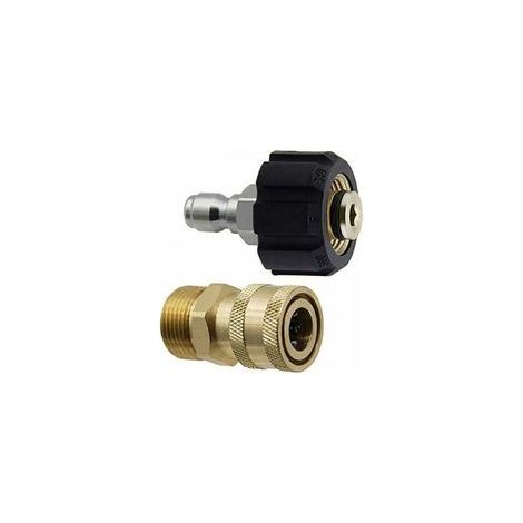 Satz Von Adaptern Für Hochdruckreiniger – M22-14 Schwenkbar 6,35 Mm – Schnellkupplungen Männlich 1/4' – Edelstahl Und Messing