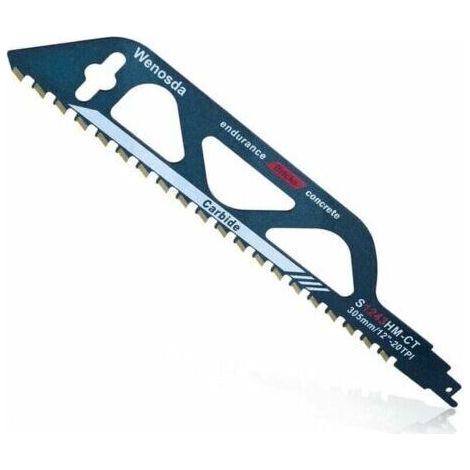 Sägeblatt Aus Wolframkarbid-stahl Für Metall, Holz, Stein, Säbelsägezubehör Für Porenbeton, Ziegel, Beton, Zementplatte, Länge (305 Mm (s1243hm))