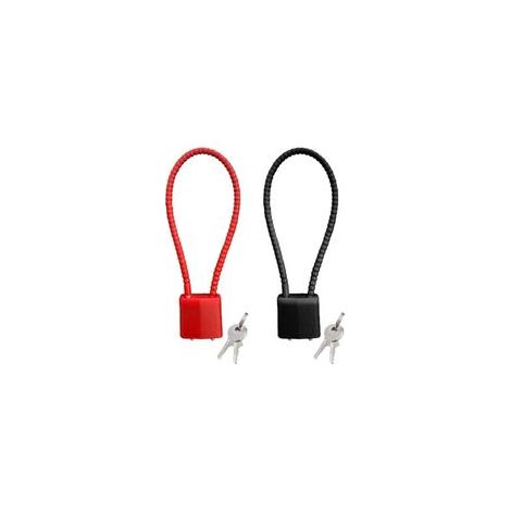 2er-set Vorhängeschlösser Mit Schlüssel, Lange Bügelschlösser, Flexible Metallkabel-verschlüsse, Diebstahlschutz Für Fahrräder Und Schließfächer (schwarz, Rot)