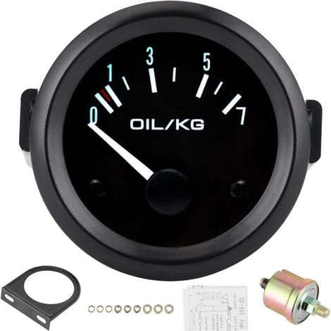 Universeller Öldruckmesser 12v 0-7kg/cm² 52mm Durchmesser Fahrzeuginstrument Mit Sensor Und Weißer Led-beleuchtung