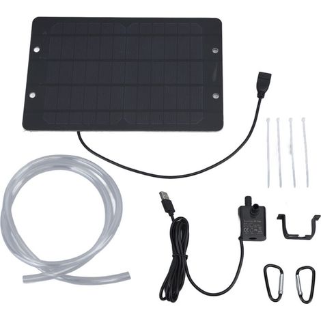 Solare Wasserpumpe 6v 10w Usb – Fördermenge 240 L/h – Maximale Förderhöhe 3m – Monokristallines Silizium-solarpanel