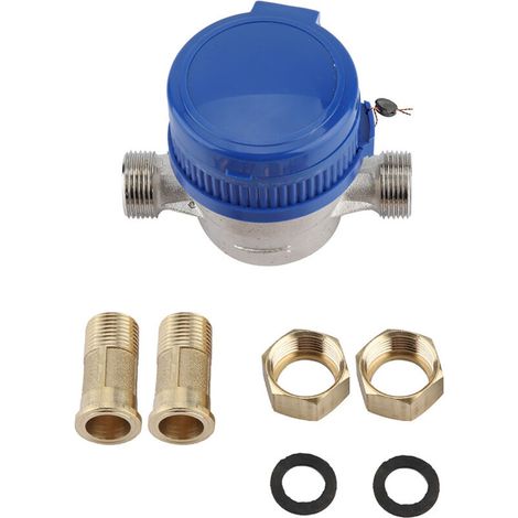 Mechanischer Wasserzähler Aus Kupfer, 1,5 M³/h – Temperaturbereich 0–40 °c – Kompatibel Mit 15-mm-rohren – Durchflussmesser 1/2 Zoll