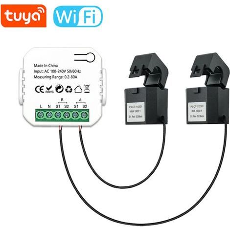 Intelligenter Wlan-energiezähler – Bidirektionale Überwachung 0,2-80a – Spannung 100-240v – Tuya-app Zur Verwaltung Von Solarenergie