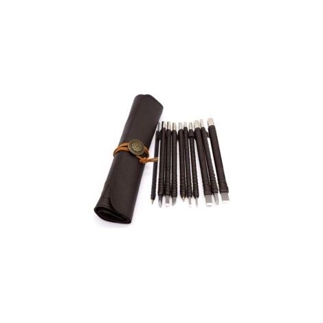 10-teiliges Steinbildhauer-set – Hartmetall-stichel – Hartholzgriff – Für Präzise Holzschnitzerei - 10 Stück