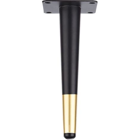 1 Stück (20 Cm Konisch, Schwarz Mit Gold) Möbelfüße Aus Metall Für Sofa, Schrank, Badezimmermöbel, Tv-schrank Und Tisch