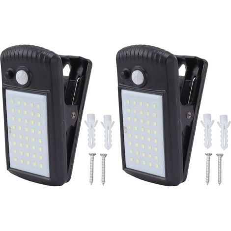 Solarleuchte Mit Klemme, Ip65 Wasserdicht, 2 Modi, Infrarot-bewegungsmelder, Außenleuchte Für Zaun, Terrasse Und Patio