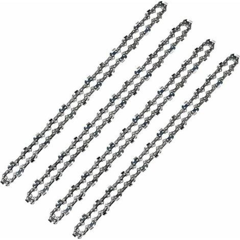 Satz Von 4 Kettensägenketten, 52 Glieder – Teilung 3/8 Lp – Stärke 0,50 Mm – Für 14-zoll-führungsschiene – Hochleistungsstahl