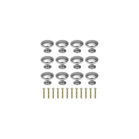 12 Stück Runde Schubladenknöpfe 30mm Möbelgriffe Für Schränke Und Garderoben Mit Schrauben Chrom
