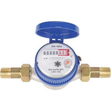 Wasserzähler - Durchflussmesser Für Kaltwasser, 15mm 1/2 Zoll Mit Anschlüssen Für Haus Und Garten