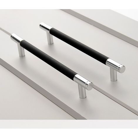 2 Stück Schwarze Und Silberne Griffe Aus Aluminiumlegierung Mit Einem Lochabstand Von 160 Mm, Geeignet Für Büros, Schubladen Und Schränke