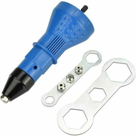 Nietzange Adapter Aus Edelstahl Elektrische Nietpistole Nietwerkzeug Mit Düse Und Schlüssel Für Ofen, Diy (blau)