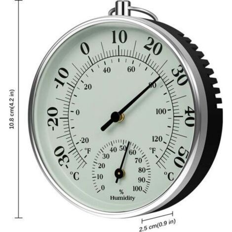 Innen-/außenthermometer 10 Cm, Innen-/außenfeuchtigkeitsmesser, Monitor Für Innen-/außenlufttemperatur, Klimaanlagen-feuchtigkeitsthermometer, Messinstrumentanzeigen