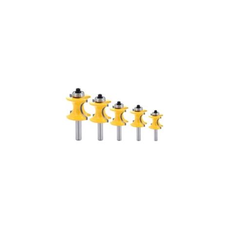 5 Stück 8 Mm Tige Bullnose Mit Säule Perle Gesicht/leiste Router Bit, Holzfräser Radius Schnitt 1/4" 3/8"" 1/2"" 5/8"" 3/4"", Werkzeug Für Die Holzbearbeitung