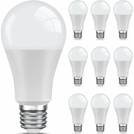 10er-pack Led-glühbirnen E27 Warmweiß, 6500k Standard-glühbirne, 9w Entspricht 60w, Nicht Dimmbar, 220v-240v Für Zuhause, Restaurant, Café