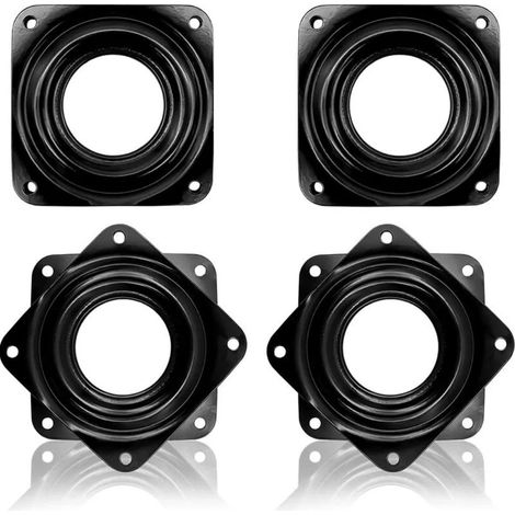 4 Stück Quadratische Drehbare Tischplatten, Lager Für Drehtische, Schwenkbare Metallplatte, Quadratische Drehplatte (schwarz)