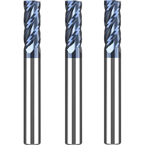 3 Stück Fräser Aus Hartmetall 6 Mm, 4-schneidiger Altin-beschichteter Vhm-schaftfräser In Schwarz Für Metall, Holz, Acryl Und Kunststoff