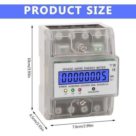 Intelligenter Stromzähler 5-100a, Digitales Lcd-display, Dreiphasig, Energieverbrauch Für Unterzählung