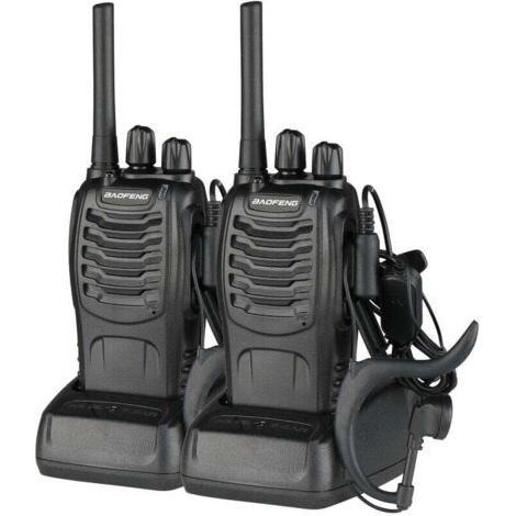 Bf-88e 1500mah Walkie-talkie Mit Ultra-langer Standby-zeit, Eu-standard, Schwarz, 2 Stück