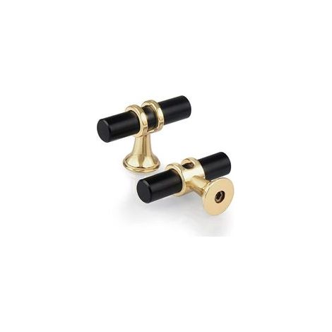 10er-set Einlochige T-förmige Schubladenknöpfe, Moderne T-griffe Für Schränke Und Türen Aus Zinklegierung, Einzelne Lochknöpfe Für Küche, Möbel, Schrank, Schlafzimmer, Schrauben Enthalten, Schwarz Mit