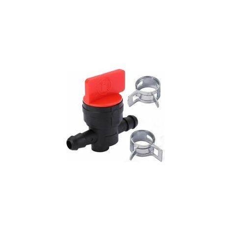 Kraftstoff-absperrventil Für Rasenmäher, Benzinhahn Mit 2 Klemmen, Kompatibel Mit Schläuchen Von 6 Bis 8 Mm, Langlebiges Gartenzubehör Für Benzin- Und Dieselmotoren