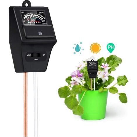 3-in-1-bodentester, Pflanzentester Für Feuchtigkeit, Licht Und Ph-säuregehalt Im Garten Für Rasen Und Gemüse, Keine Batterien Erforderlich