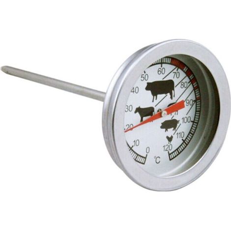Hitzebeständiges Analoges Thermometer Zum Kochen, Braten, Grillen Und Räuchern, Mit Topfständer Für Barbecue Und Bratrost, 0°c - 120°c