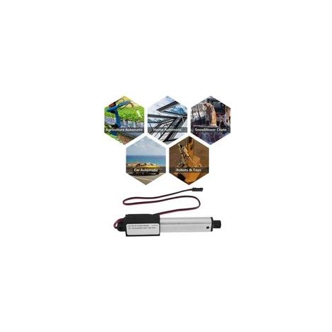 Kleiner Elektrischer Linearantrieb - 2 Zoll Hub, 64 N/14,4 Lb, Geschwindigkeit 0,6 Zoll/s, Wasserdicht, Kompakt, 12 V Dc