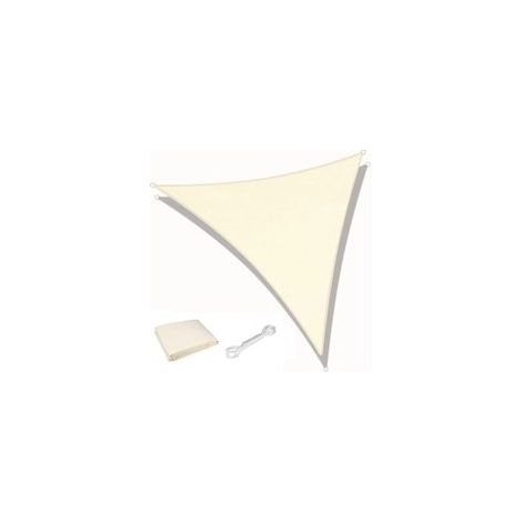 Dreieckiges Schattensegeltuch In Cremeweiß, 3 M X 3 M X 3 M, Wasserdicht, 98 % Uv-schutz, 180 G/m², Für Terrasse, Garten Und Partys