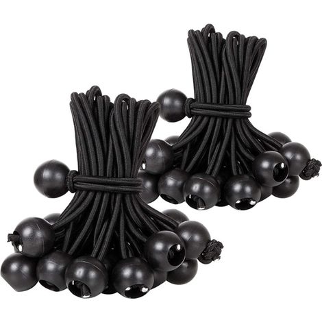 Elastisches Kordelband Mit Kugel, Schwarzes Elastisches Kordelband, Elastisches Kordelband Für Pavillon, Plane, Camping, Zelt, Vorhänge, Expansionsgurt (30 Stück, Schwarz, 300 Mm)