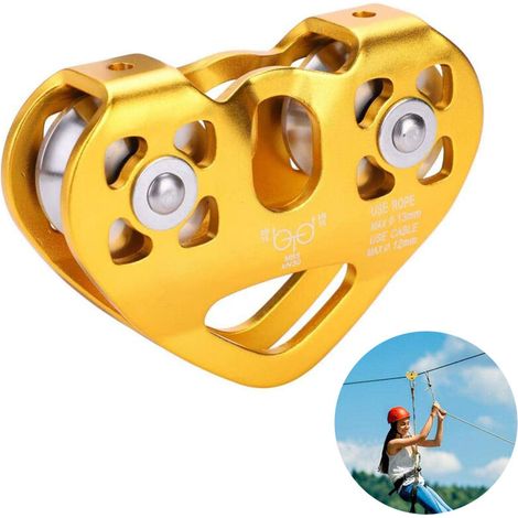 Coinceur, Rolle, Abseilgerät – Tandem Speed Doppelrolle Mit Kugellager Für Rettung Und Klettern / Einfache Feste Aluminium-kletterrolle