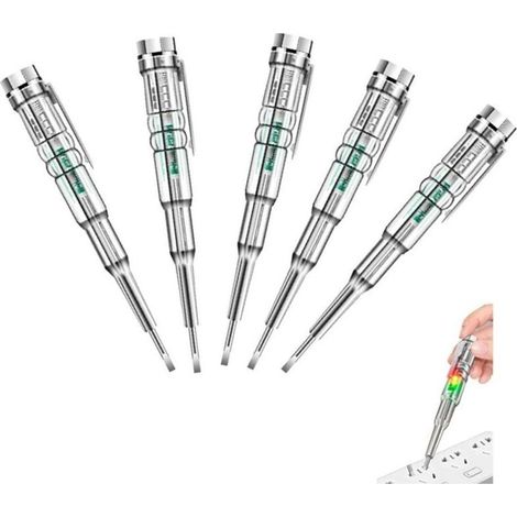 5er-pack Spannungsprüfer-stift, Intelligenter Berührungsloser Induktionsteststift - Leistungsdetektor, Voltmeter, Elektrischer Schraubendreher-anzeiger, Ac-spannungsprüfstift Von Liaiki