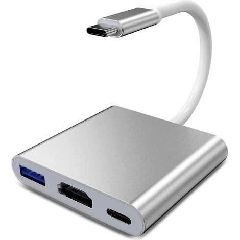 Usb-c Auf Hdmi 4k Adapter – Typ-c Video-konverter – Usb 3.0-anschluss Für Peripheriegeräte – Schnellladung Über Usb-c