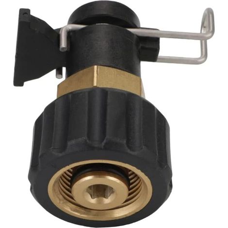 Enowelir Hochdruckreiniger-adapter, M22 14mm 2320 Psi Hochdruckreiniger-auslaufschlauchanschluss, Schlauchadapter-konverter, Hochdruckschlauch-adapter, Gold-schwarz