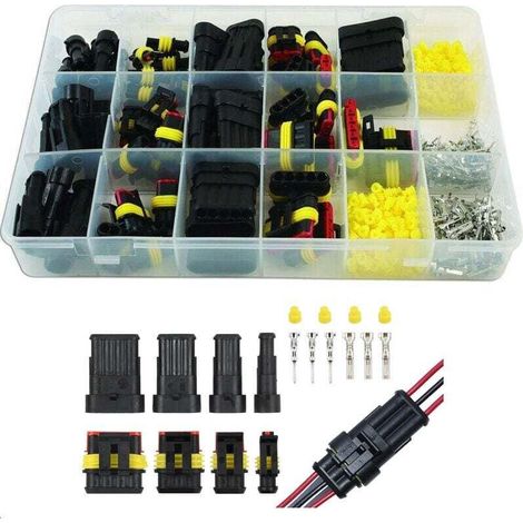 Box Mit 424 Sortierten Wasserdichten Elektrischen Steckverbindern