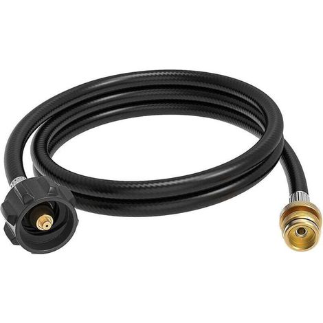 Propan-schlauchadapter, 1,8 M – Schwarzer Männlicher Anschluss Für Typ-1-tank – Langlebiger, Csa-zertifizierter Gummi – Massiver Messinganschluss