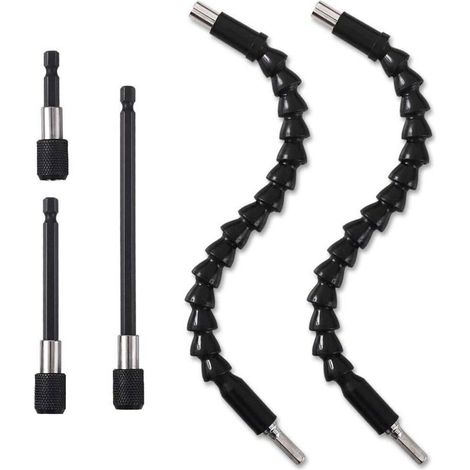 6,35 Mm Bohrer-verlängerungsset, 2 Flexible Verlängerungsstangen, 3 Magnetische Schnellwechsel-bithalter