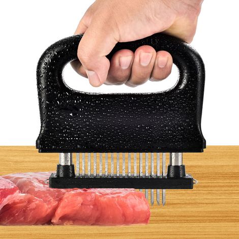 Fleischzartmacher Mit Reinigungsbürste Und 48 Ultra-scharfen Edelstahlklingen, Küchenwerkzeug Zum Zartmachen Von Rinder-/schweine-/hühnersteaks