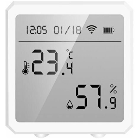 Wlan-temperatur- Und Feuchtigkeitssensor Für Das Intelligente Zuhause, Innenthermometer Mit Datumsanzeige, Digitaler Tuya-sensor