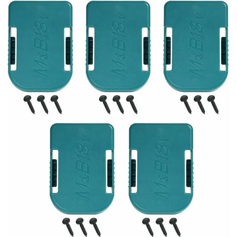 5er-pack Halterungen Für Makita-akkus, Auch Kompatibel Mit Bosch 18v – Akkudeckel, Gürtelclip Und Wand-/regalhalterung