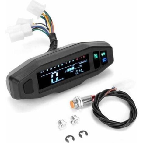 Universeller Digitaler Lcd-motorradzähler, Tachometer, Digitaler Kilometerzähler, Drehzahlmesser Für Elektrofahrrad Und Motor Von Dyk.trywise
