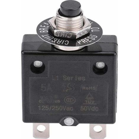 15a Leistungsschalter, Thermischer Schalter Mit Optionaler Rückstellung, 125-250v Ac 50v Dc, Druckknopf-leistungsschalter Zum Schutz Vor Stromüberlastung