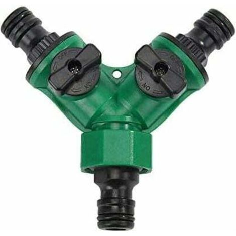 3/4" Y-verteiler, 2-wege Für Gartenschläuche, Wasserverteiler Für Alle Wasserhähne, Universell, Einstellbar
